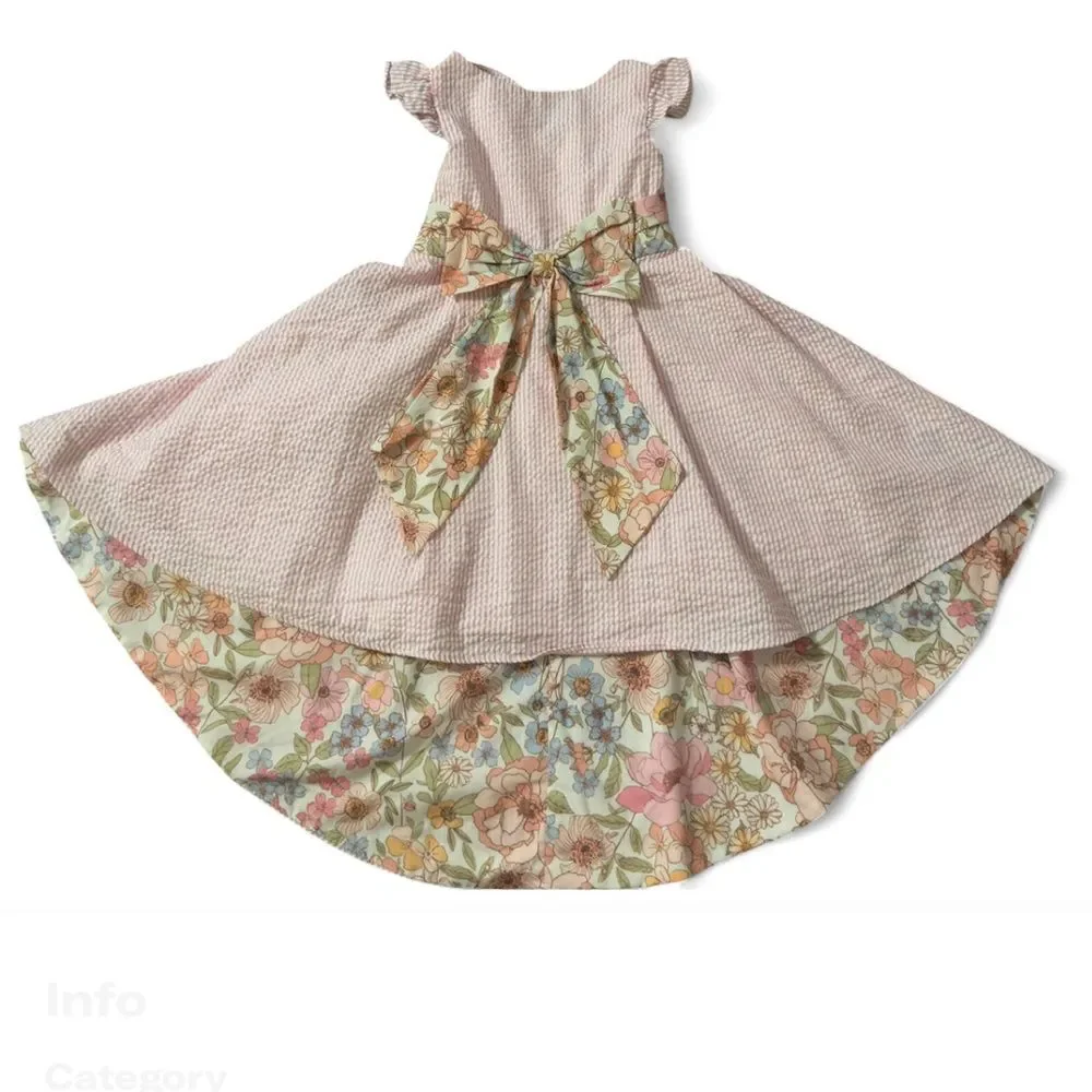 Rare Editions Pink and Floral Kids Dress